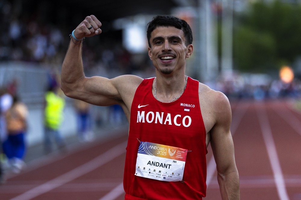 Teo Andant or athletisme 400m joie a larrivee