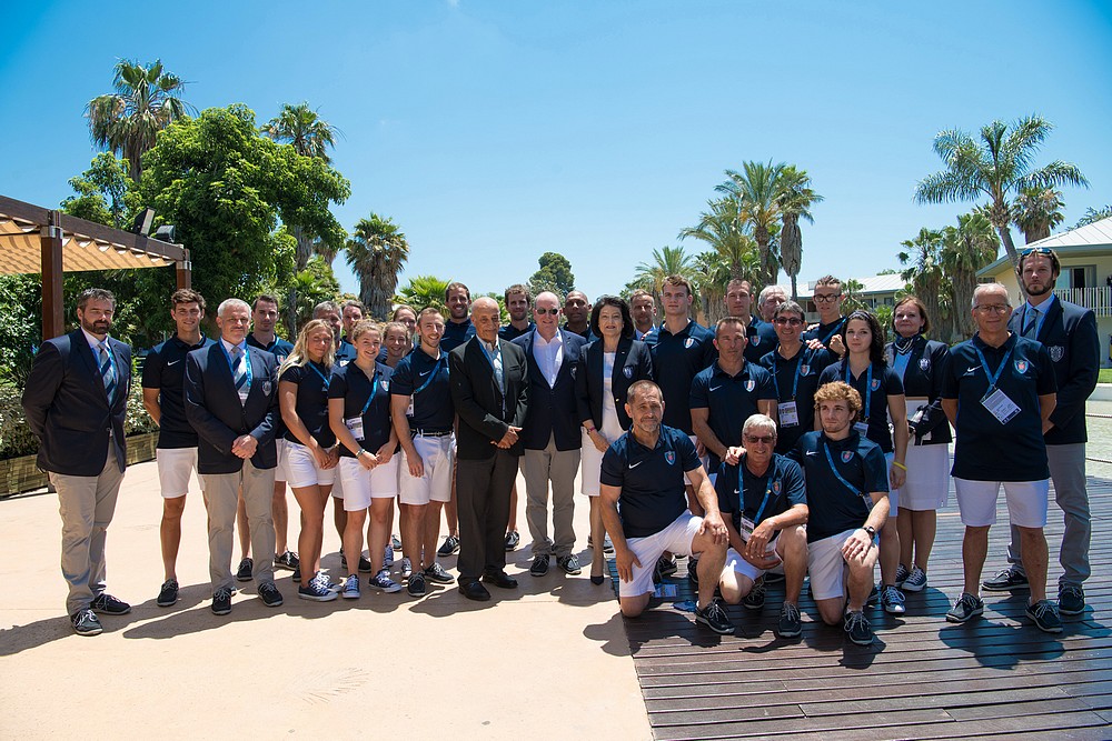 Prince Albert II avec delegation 2018 Gatean Luci Palais princier